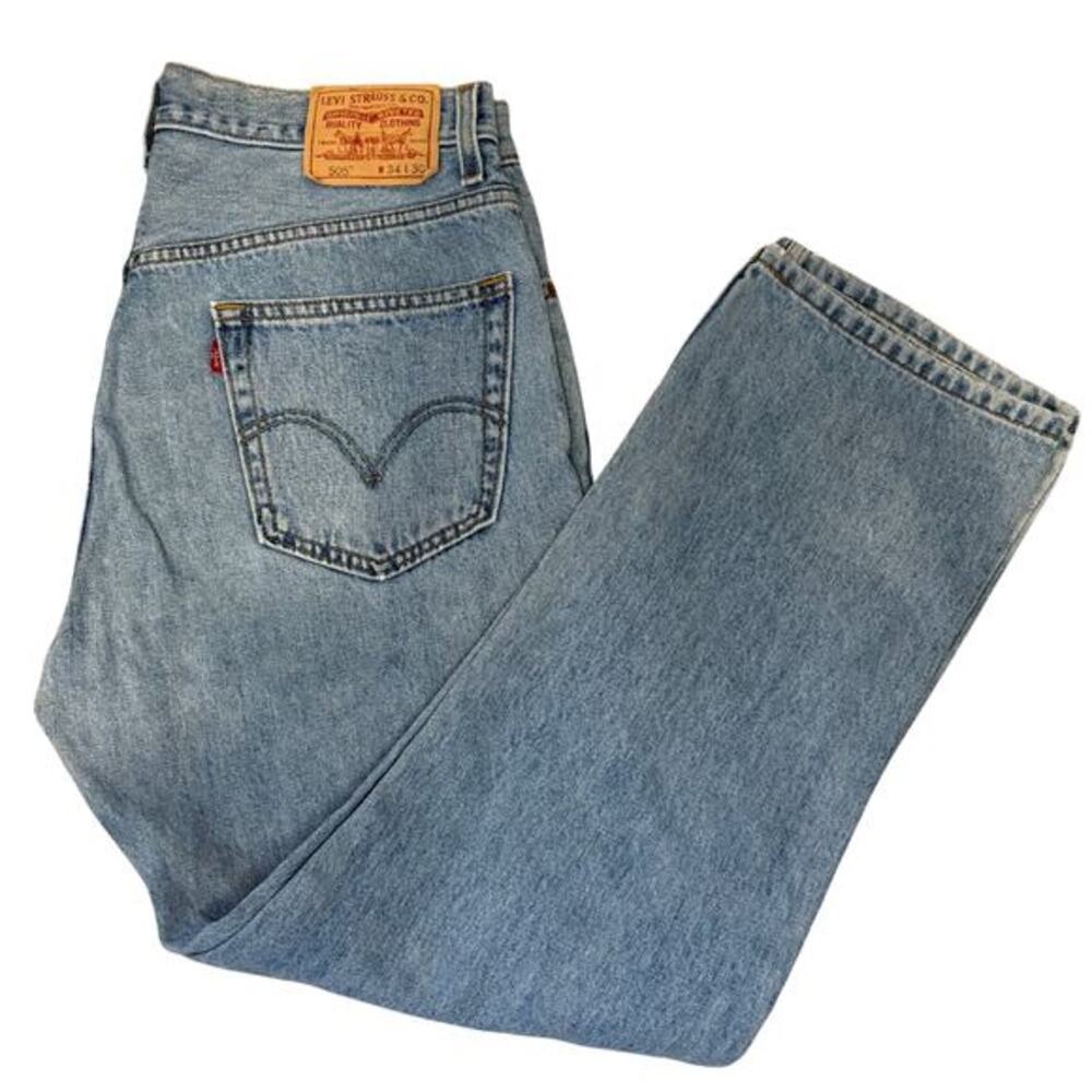 Vintage Levi's 505‎ Men's Jeans Regular Fit Straight Leg Y2K 34x30 Classic Wash